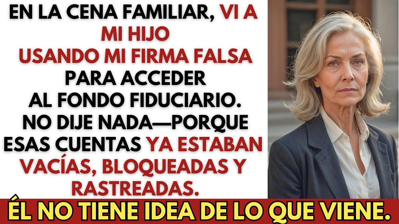 En la cena familiar, vi por accidente a mi hijo usando mi firma falsa para…