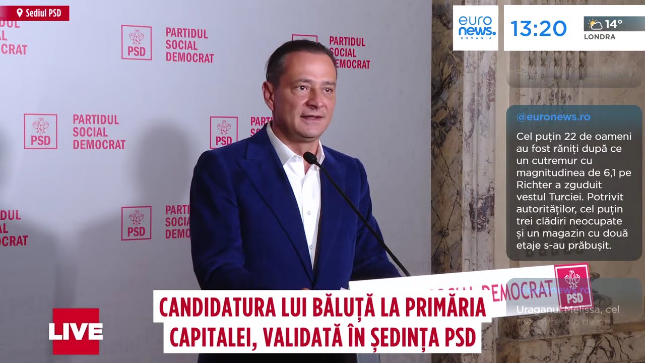 Candidatura lui Daniel Băluță &icirc;n cursa pentru Primăria Capitalei, validată