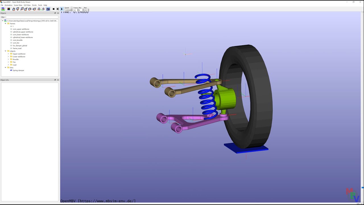 Multibody Simulation | Front suspension | MBSim Environment