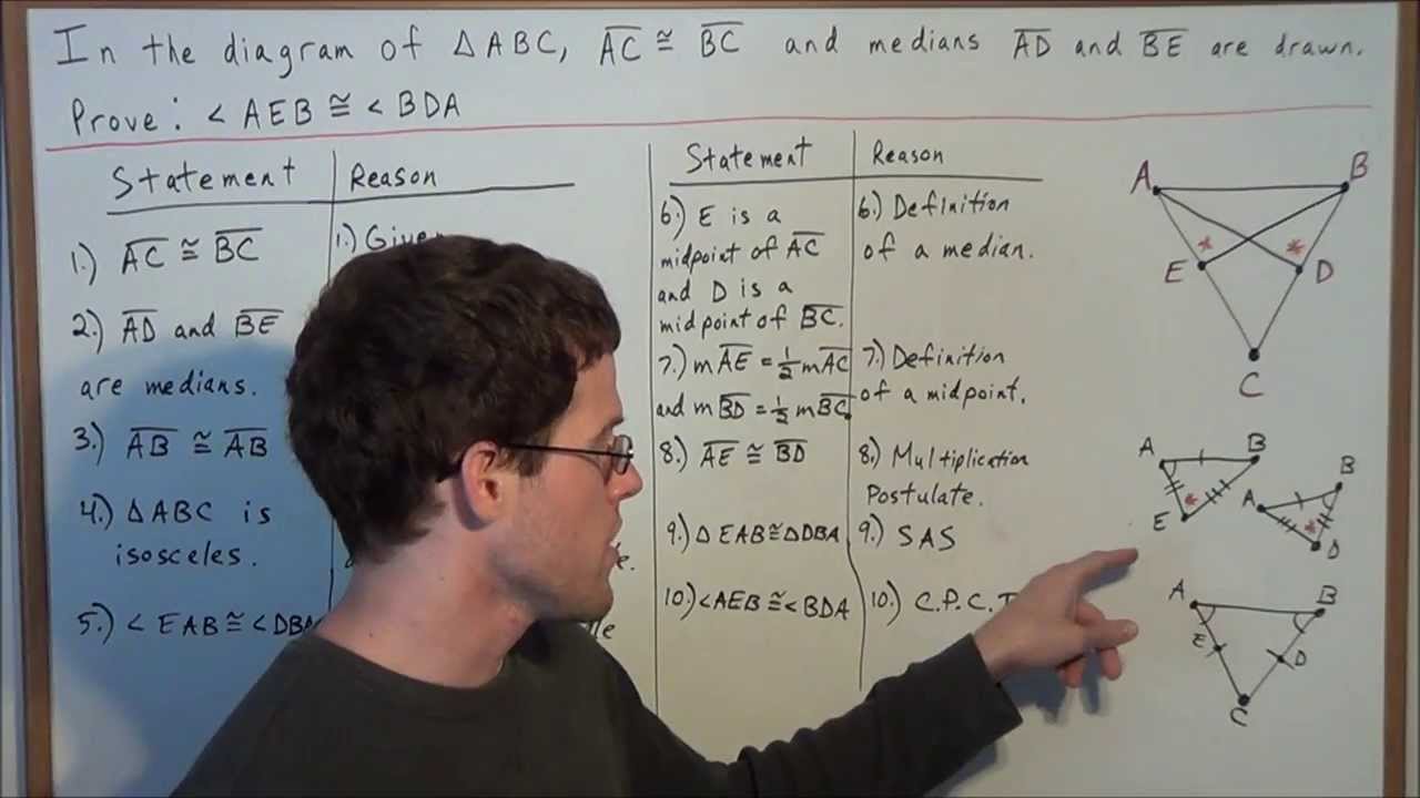 Using Conguent Triangles to Prove Angle Congruence - Geometry