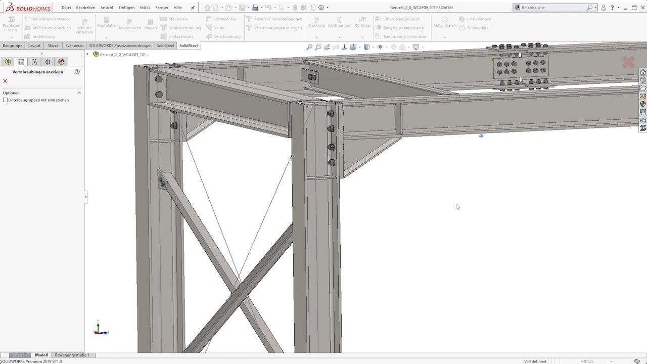 Stahlbau mit SOLIDWORKS - SolidSteel parametric - Produktvideo v2.0 - German / Deutsch