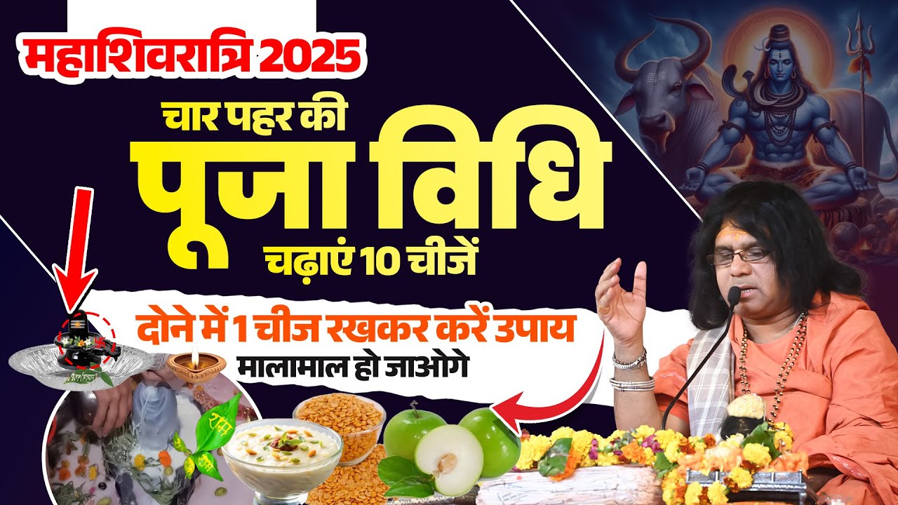 महाशिवरात्रि 2025 चार पहर की पूजा विधि चढ़ाएं 10 चीजें,दोने में 1चीज रखकर करें उपाय, मालामाल हो जाओगे