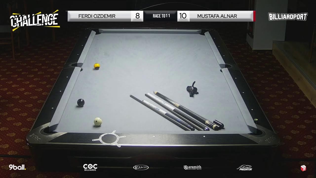 BilliardPort Challenge Match:Ferdi Ozdemir vs Mustafa  Alnar (9 Ball,RaceTo:11,Winner Break)