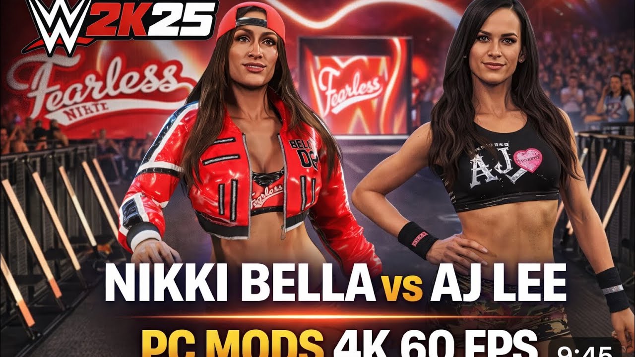 WWE 2K25 - Nikki Bella vs AJ Lee | PC Mods 4K 60 Fps