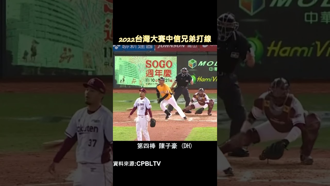 2022台灣大賽中信兄弟打線 #2022  #cpbl #中華職棒 #中信兄弟  #岳政華  #江坤宇  #許基宏  #陳子豪 #陳文杰 #林書逸 #王威晨 #福來喜 #岳東華 #台灣大賽 #季後賽