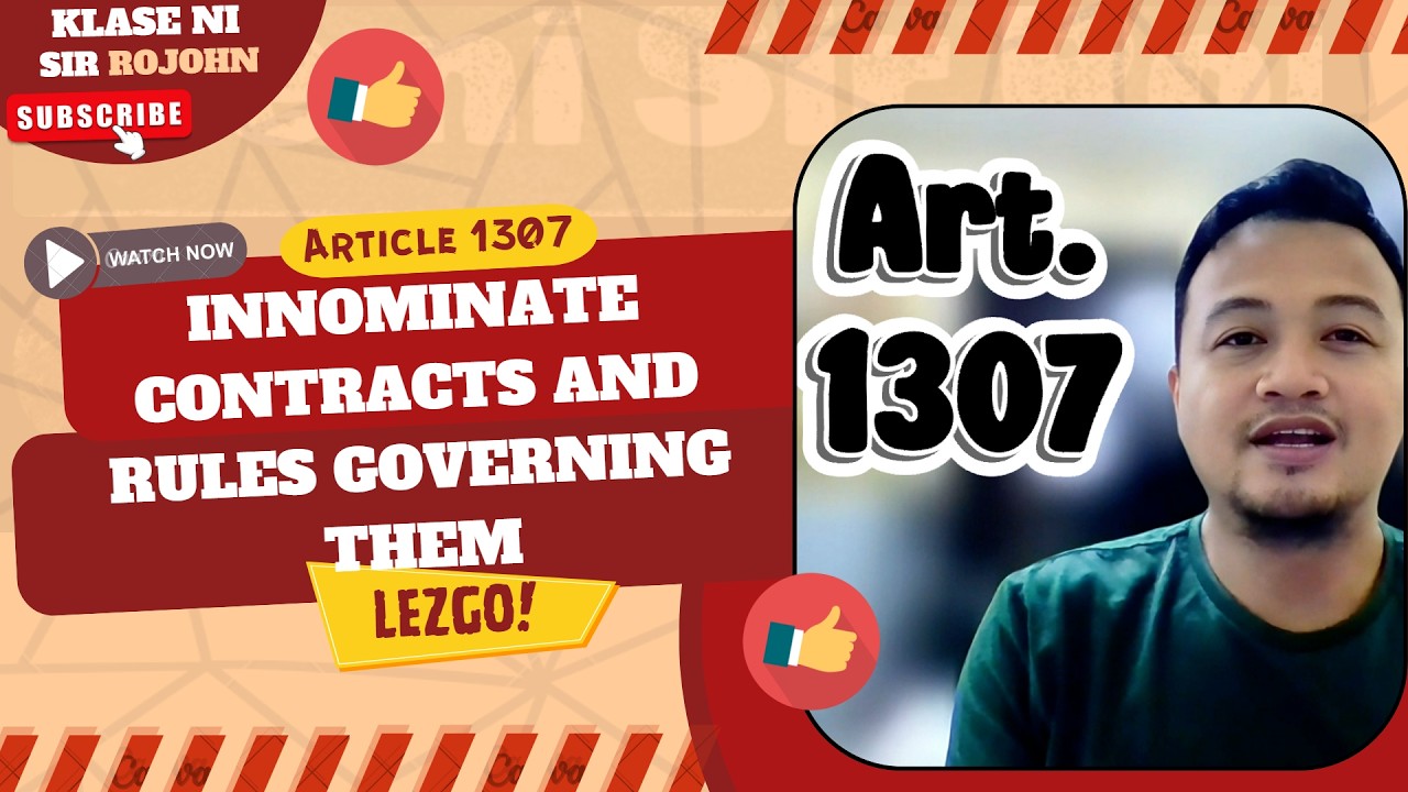 Contracts - Art. 1307 - Innominate Contracts and Rules Governing Them