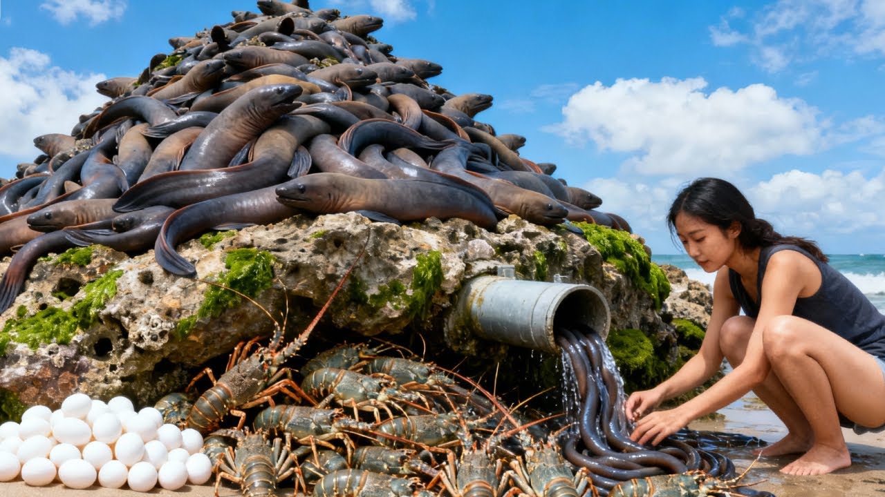 Giant Moray Eels Gather In Dense Groups  And There Is A Nest Of Mysterious Pearl Eggs Next To The Re