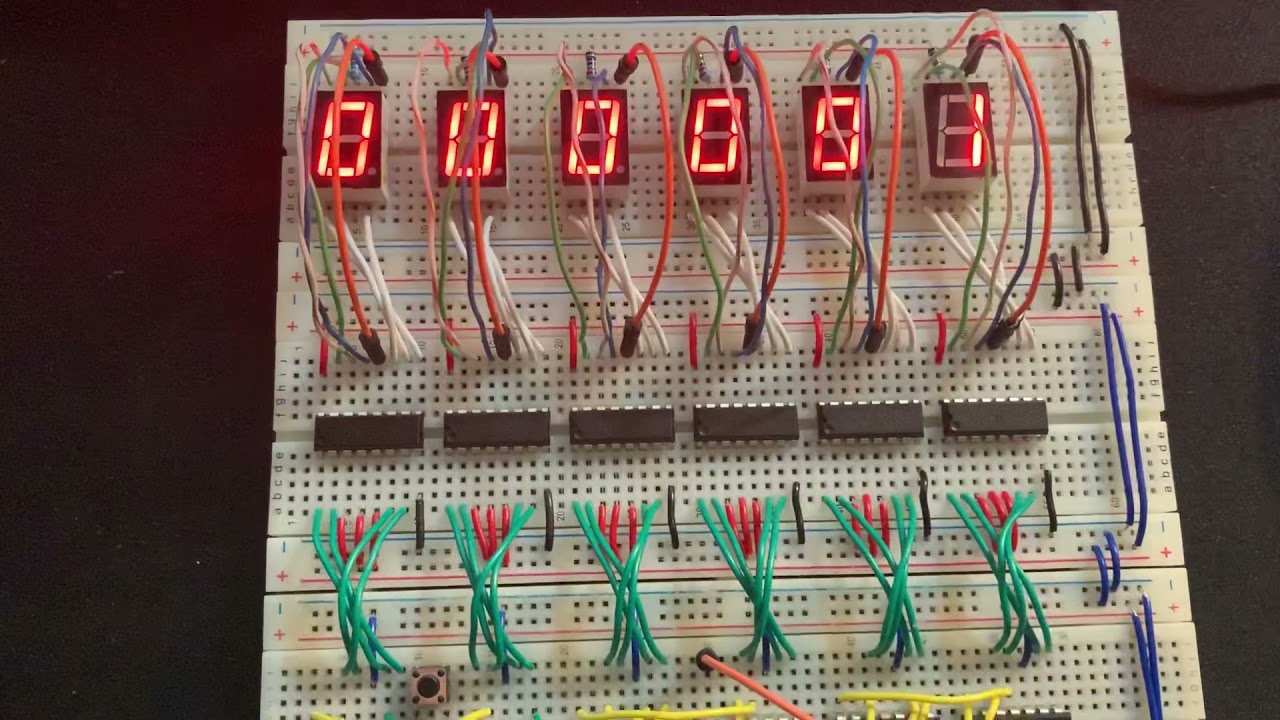 Reloj digital usando 74ls47 y 74ls90
