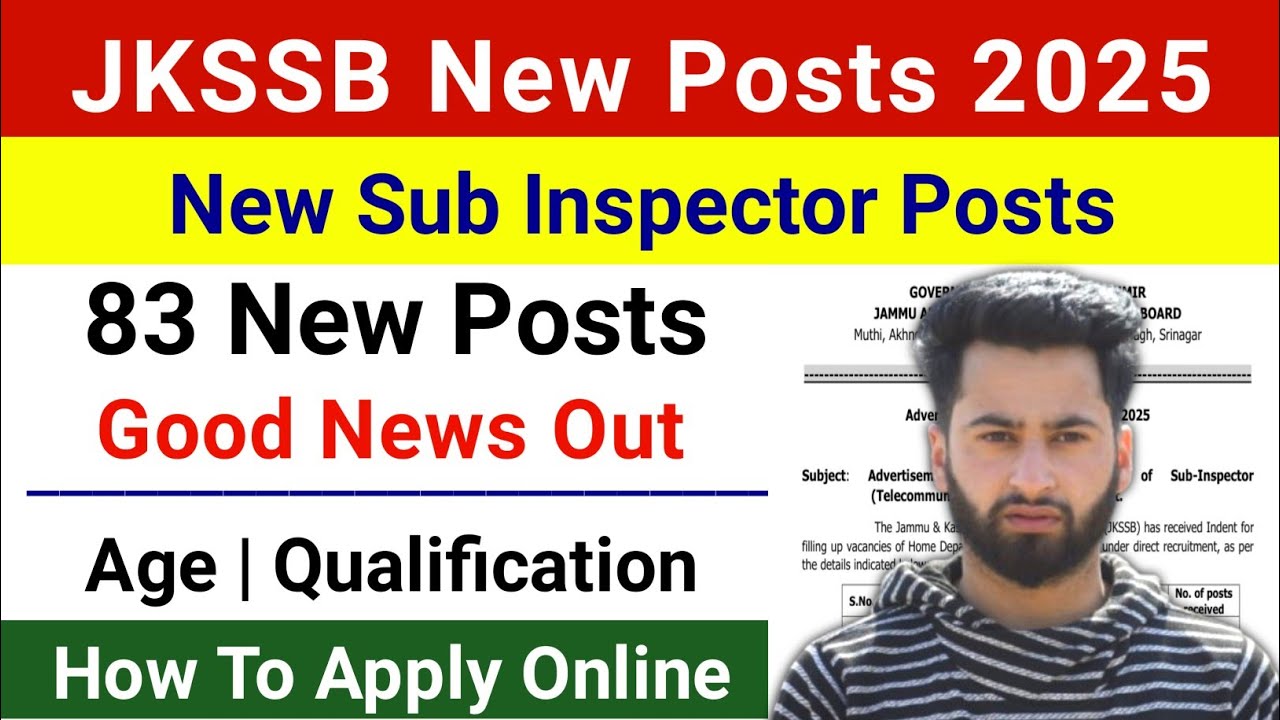 JKSSB New Posts 2025🔥 | JKP Sub Inspector Posts | JKSSB New Sub Inspector Jobs 2025 | Jkssb New Jobs