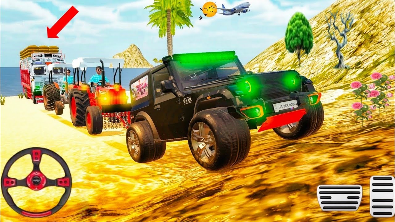 🛑Thaar, Army Truck, JCB, And Resuce The Truck In Game | Funny Game Video | #game #automobile #indian