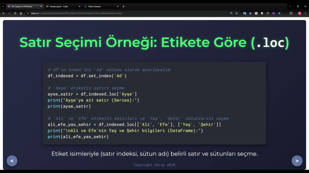 61. Pandas Veri Seçimi ve Filtreleme: Pratik Uygulamalarla Öğrenin