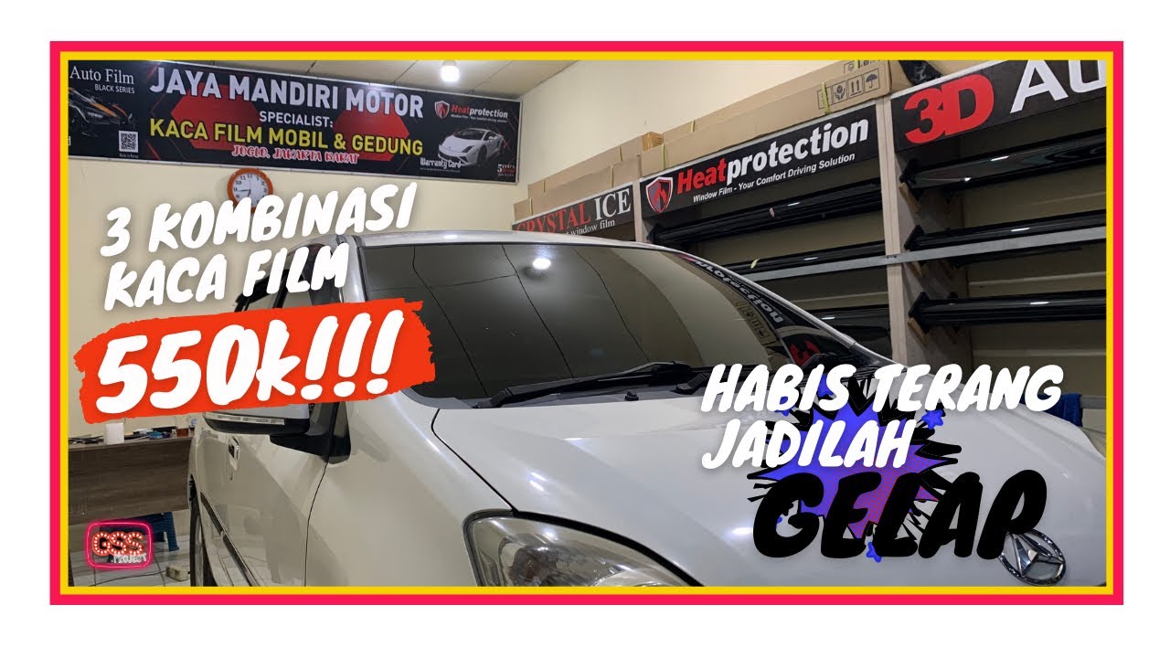 Kombinasi 3 Merk Kaca Film Murah : Heat Protection, 3D & Crystal Ice | Makin Gelap & Adem