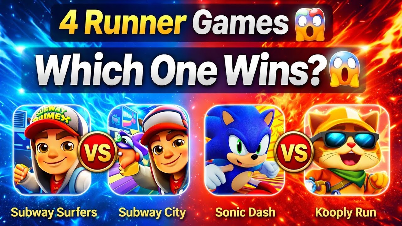 Subway Surfers 🆚 Sonic Dash 🆚 Subway City 🆚 Kooply Run | Which Endless Runner Is Best in 2026? 😱