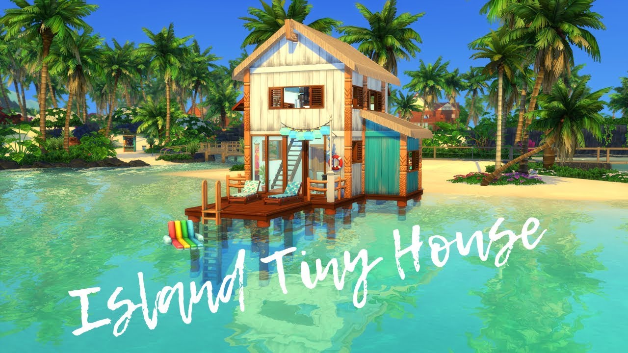 🌴TINY ISLAND HOUSE 🌋 SIMS 4: SPEED BUILD ISLAND LIVING (NO CC)