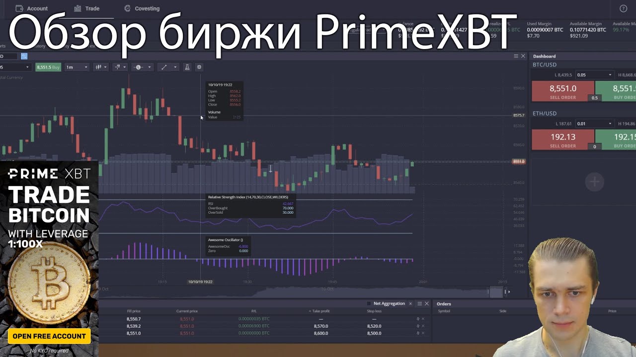Обзор биржи PrimeXBT. Торговля биткоином с плечом до 100х!
