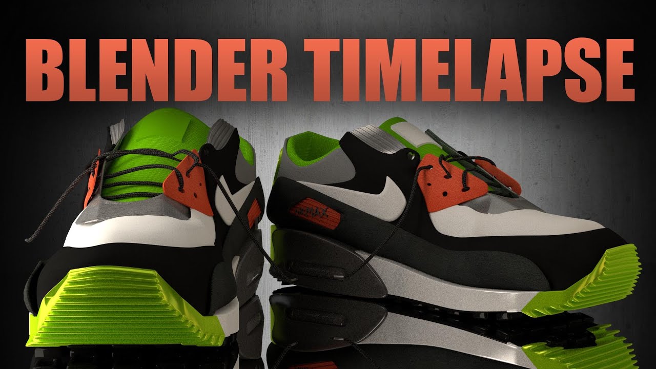 AirMax Timelapse - BLENDER (modeling and texturing shoes)