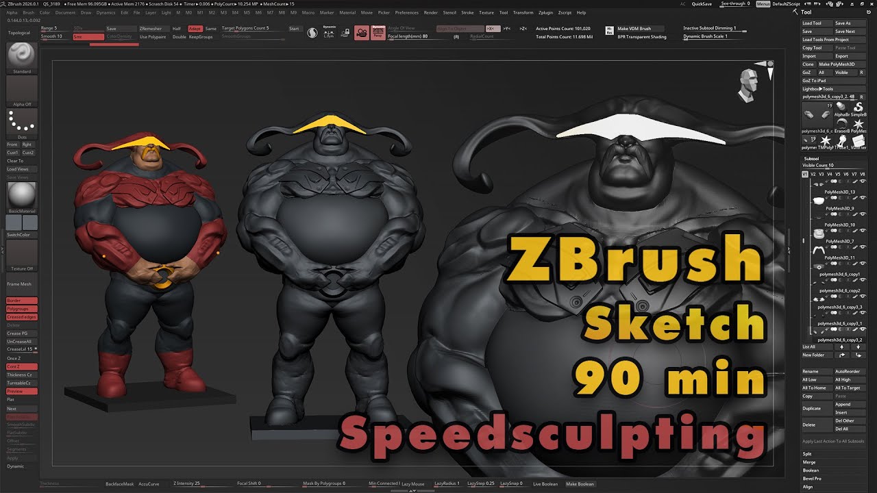 Cyber Mc? | No Refs Sketching | ZBrush Speedsculpting | 90min | Music