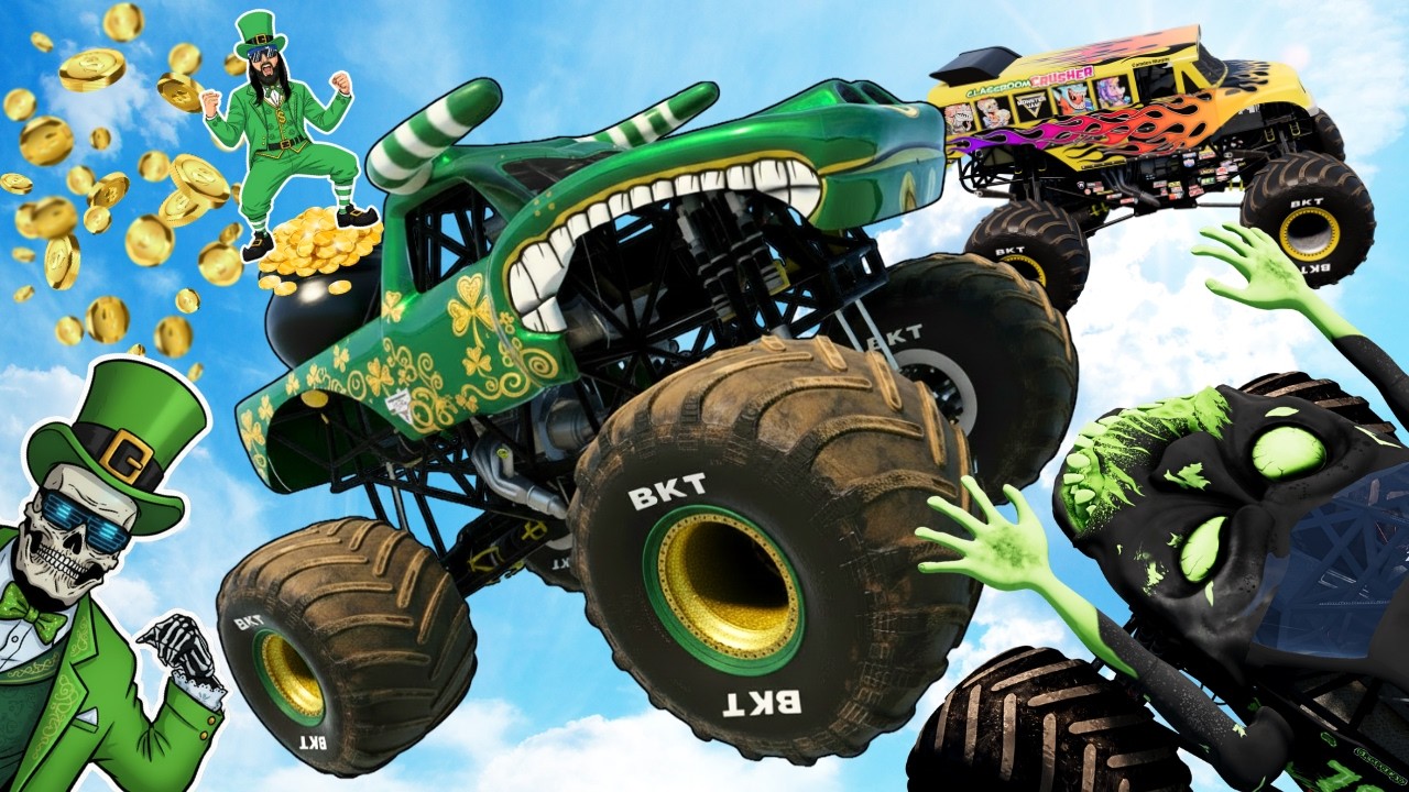 Monster Jam INSANE Racing, Freestyle and High Speed Jumps #115 | BeamNG Drive | Grave Digger