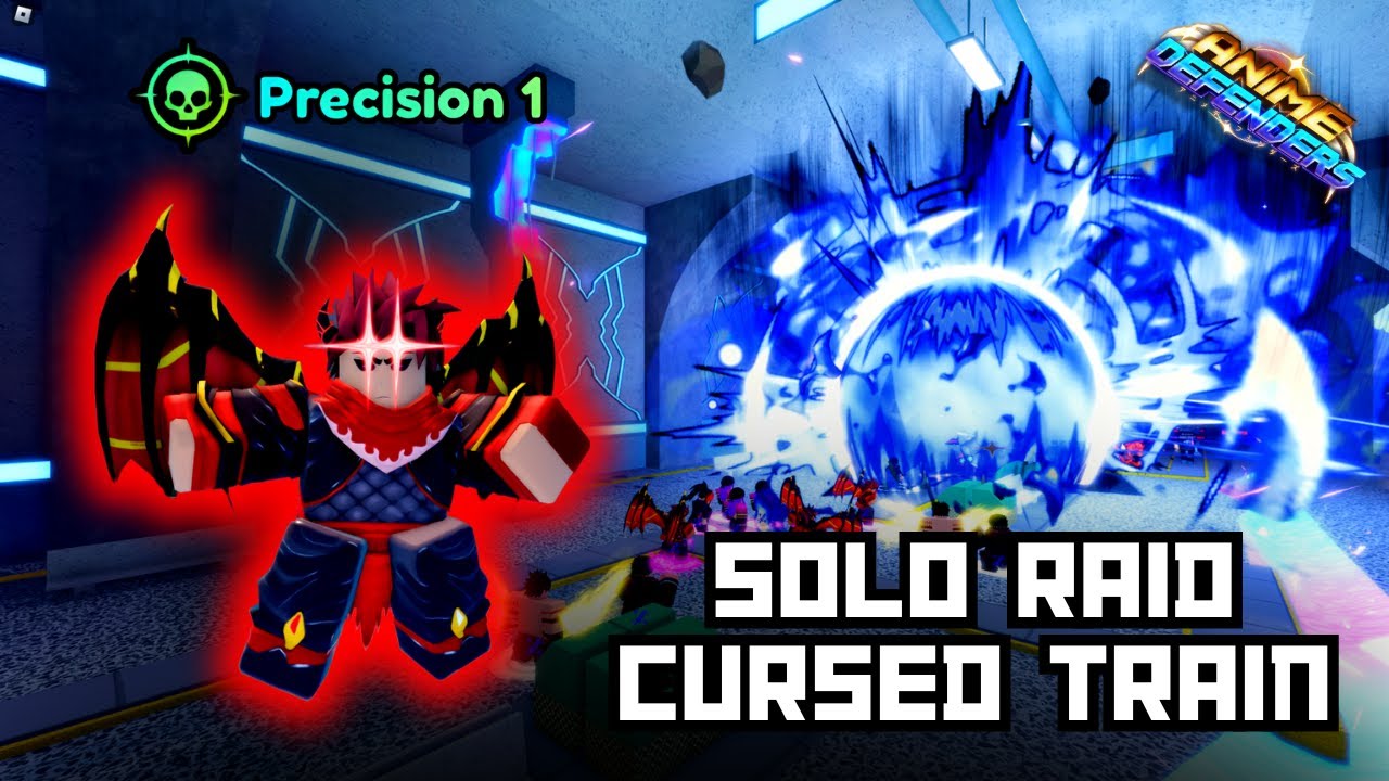 Solo Raid *CURSED TRAIN* with ☆ CRIMSON DEMON NINJA in Anime Defenders Roblox 🇮🇩