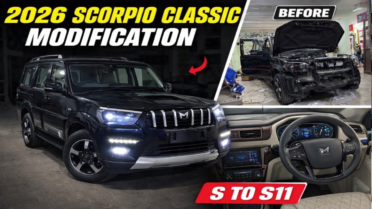 2026 SCORPIO CLASSIC BASE TO TOP MODIFICATION WITH PRICE✅SCORPIO S TO S11 MODIFIED✅MAHINDRA GENUINE