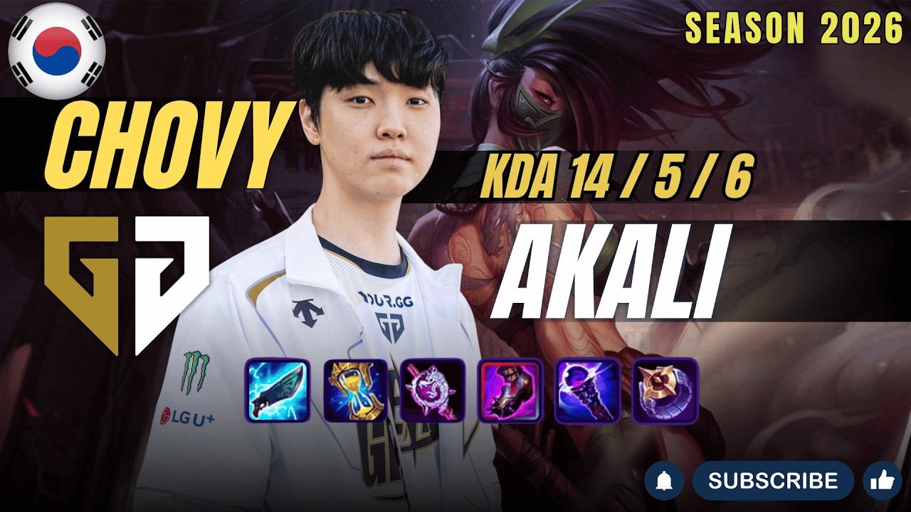 GEN Chovy AKALI vs IRELIA Mid - Patch 26.3 KR Ranked | lolrec
