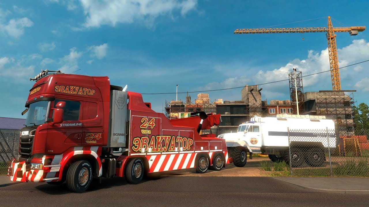 Grúa Scania Streamline 8X4 | Remolcando Camión Ruso de Estocolmo a Västerås, Suecia