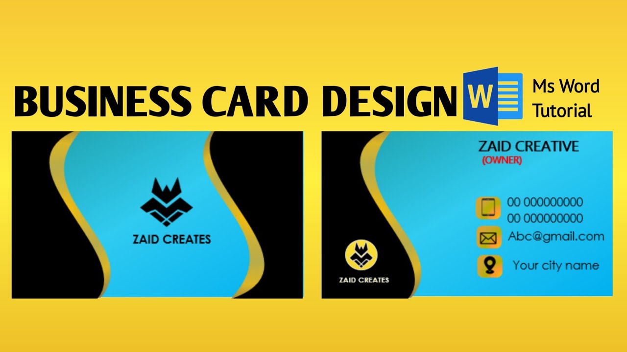 MS WORD TUTORIAL BUSINESS CARD DESIGN 2026
