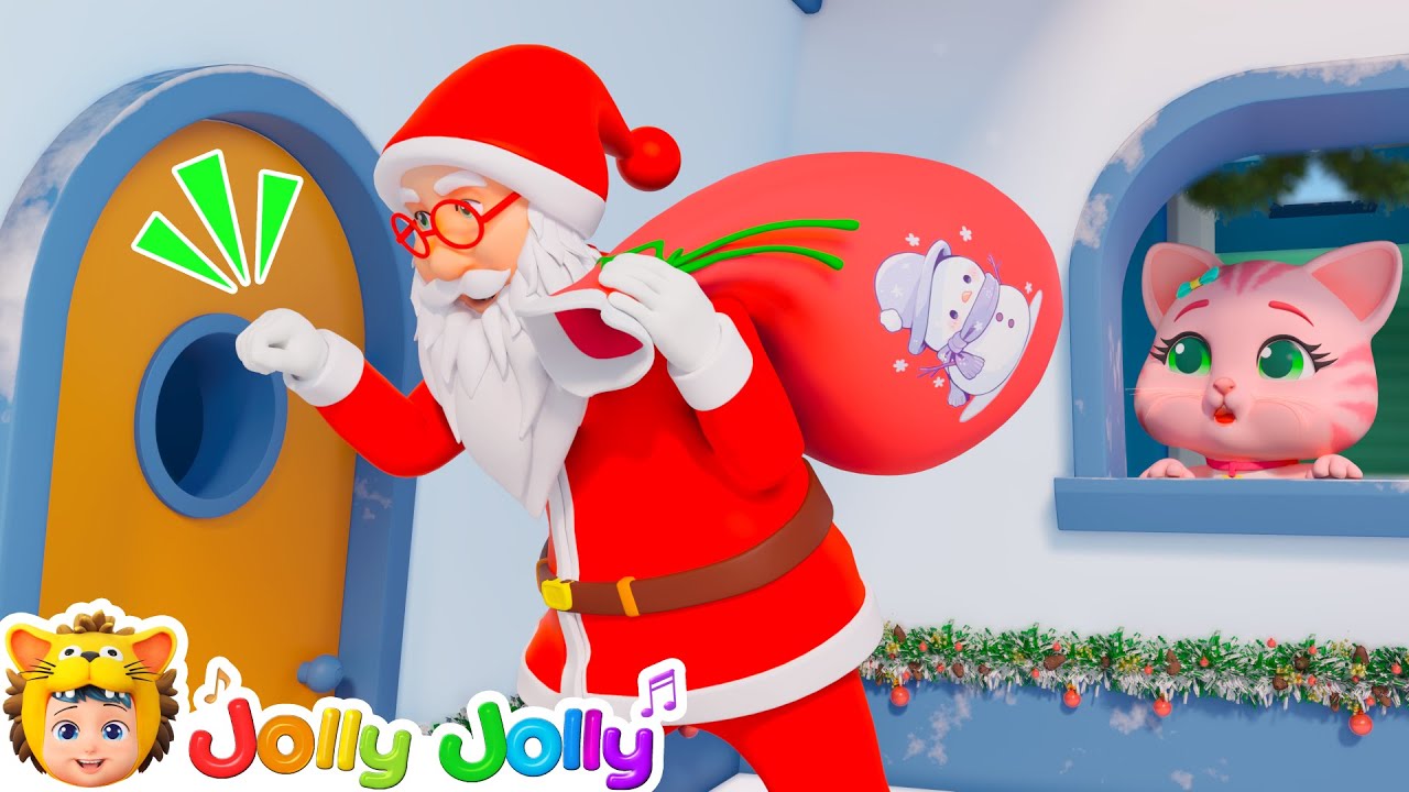 Knock knock, Santa Claus at the door | Three Little Kittens🎄(Christmas) | Jolly Jolly - Kids Songs