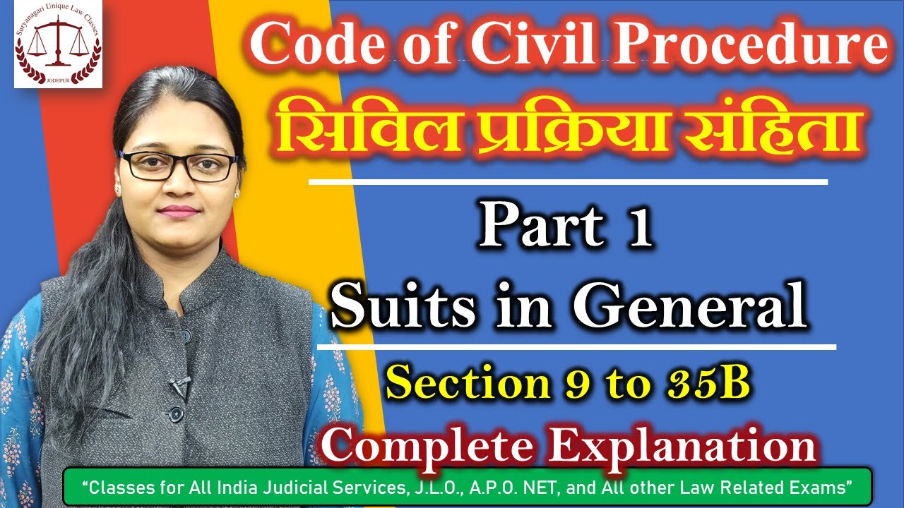 CPC, Suits in General, Sec 9 - 35B, for RJS, DJS, State Judicial Services, Urmila Rathi, SULC