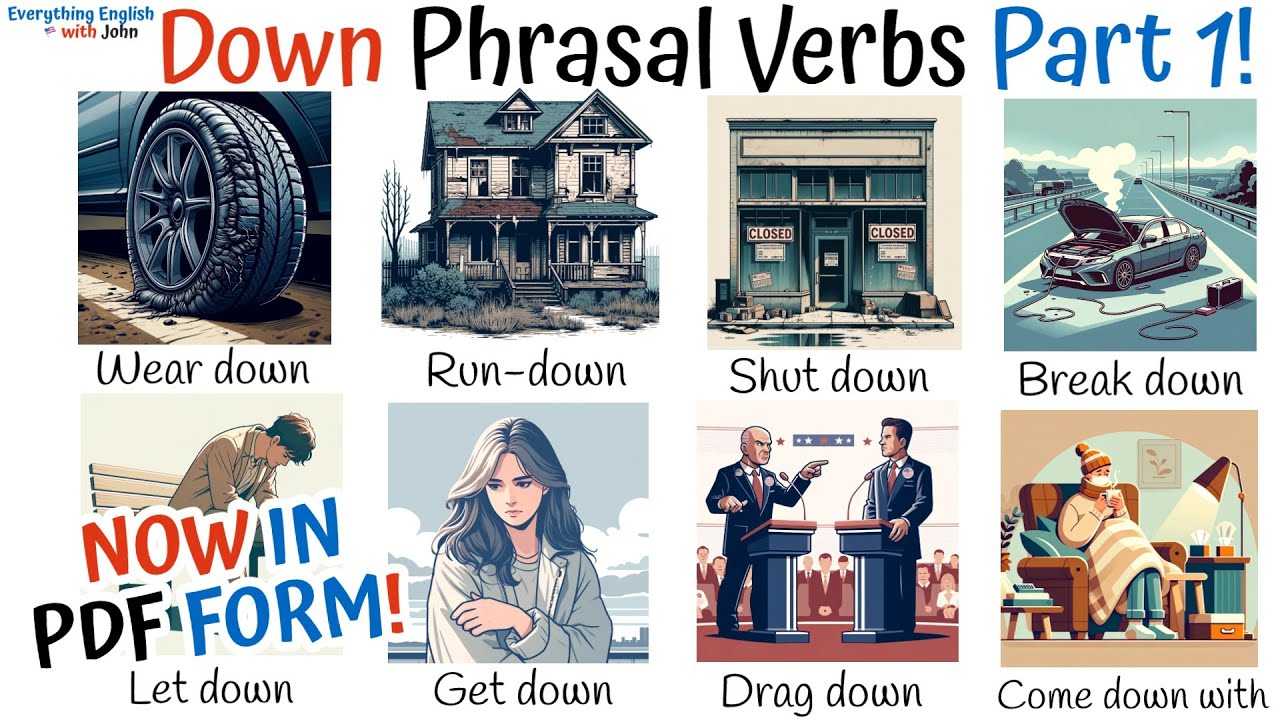Learn Phrasal Verbs with Down - Improve English Vocabulary