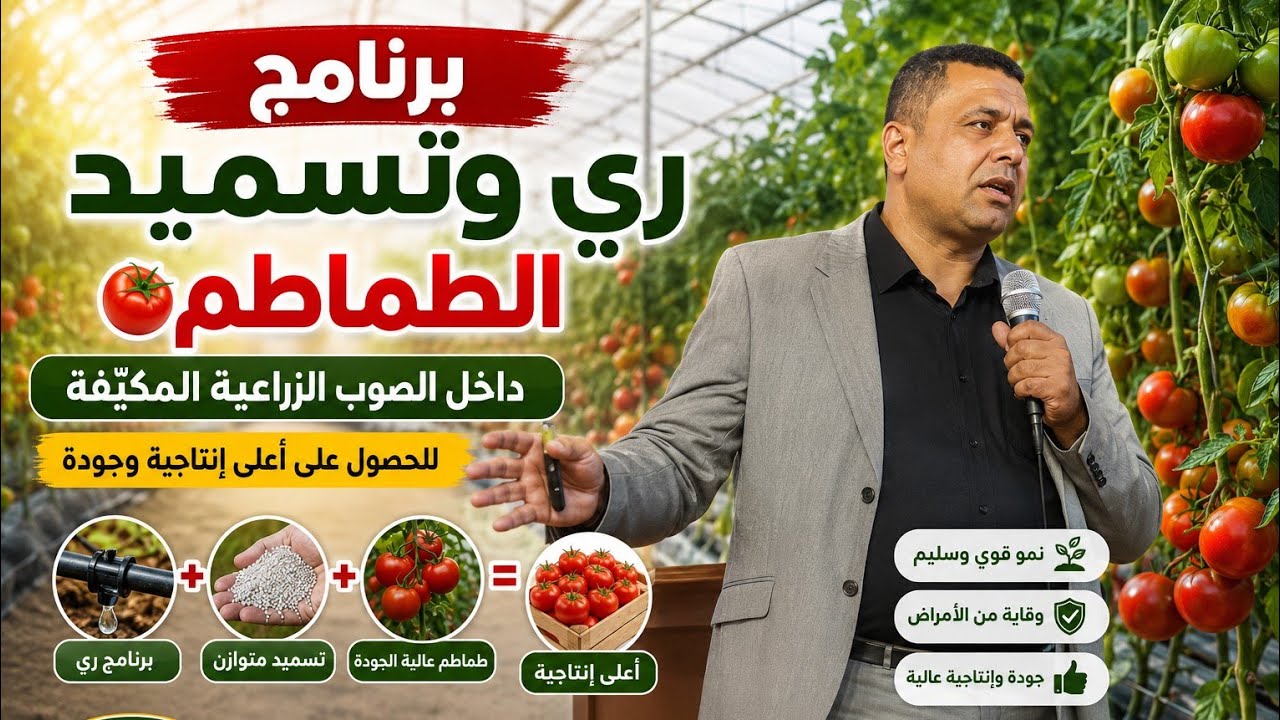 برنامج ري و تسميد الطماطم داخل الصوب الزراعية المكيفة