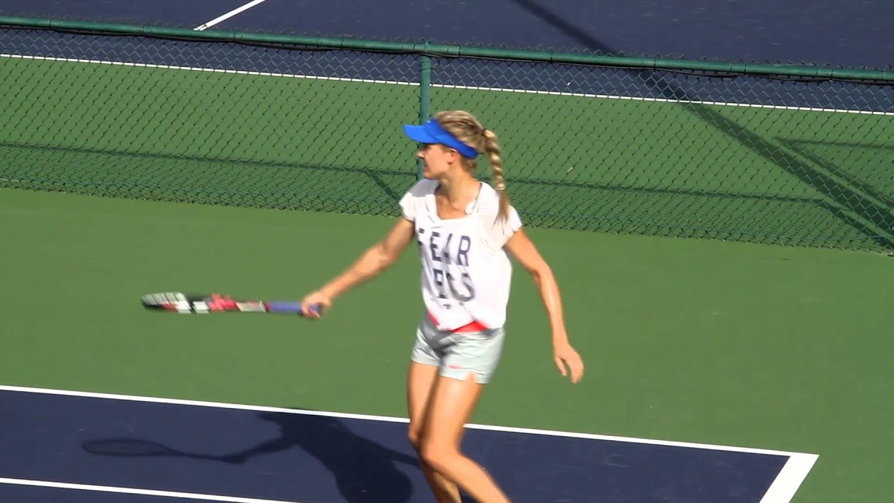 Eugenie Bouchard Practice 2015 BNP Paribas Open Indian Wells