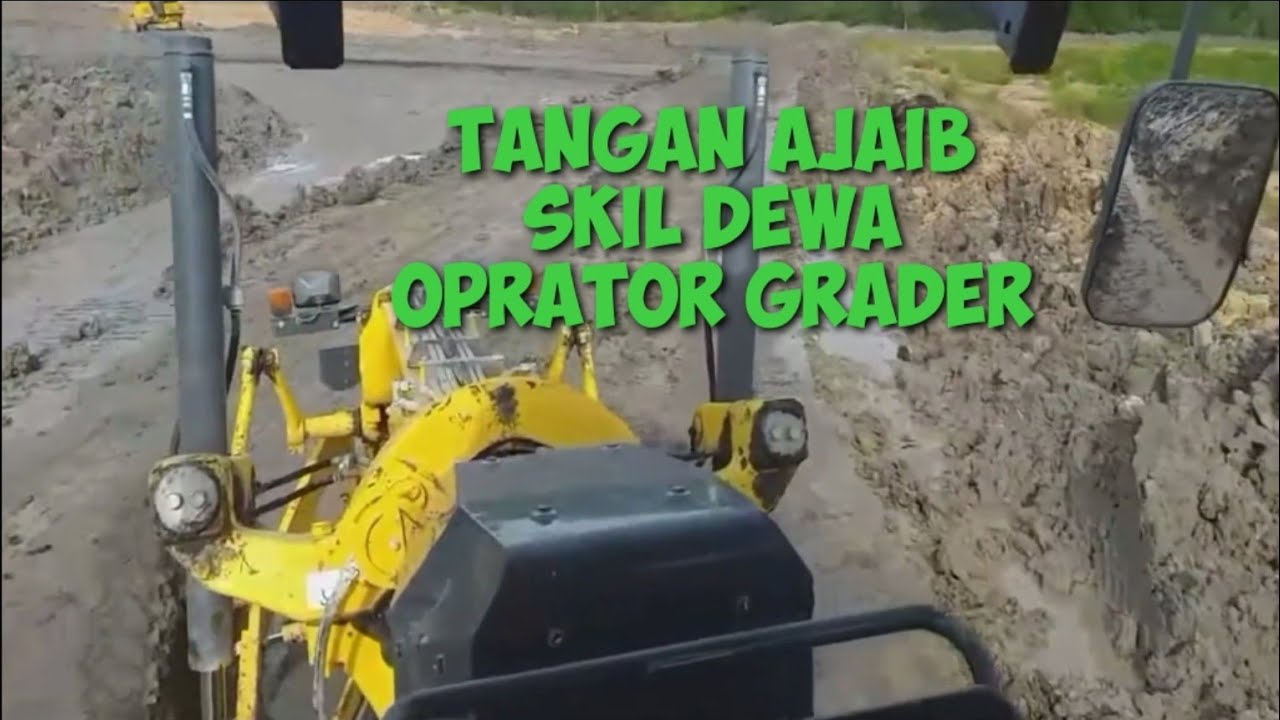 Cara Grader Menyapu Lumpur Di Area Jalan Licin