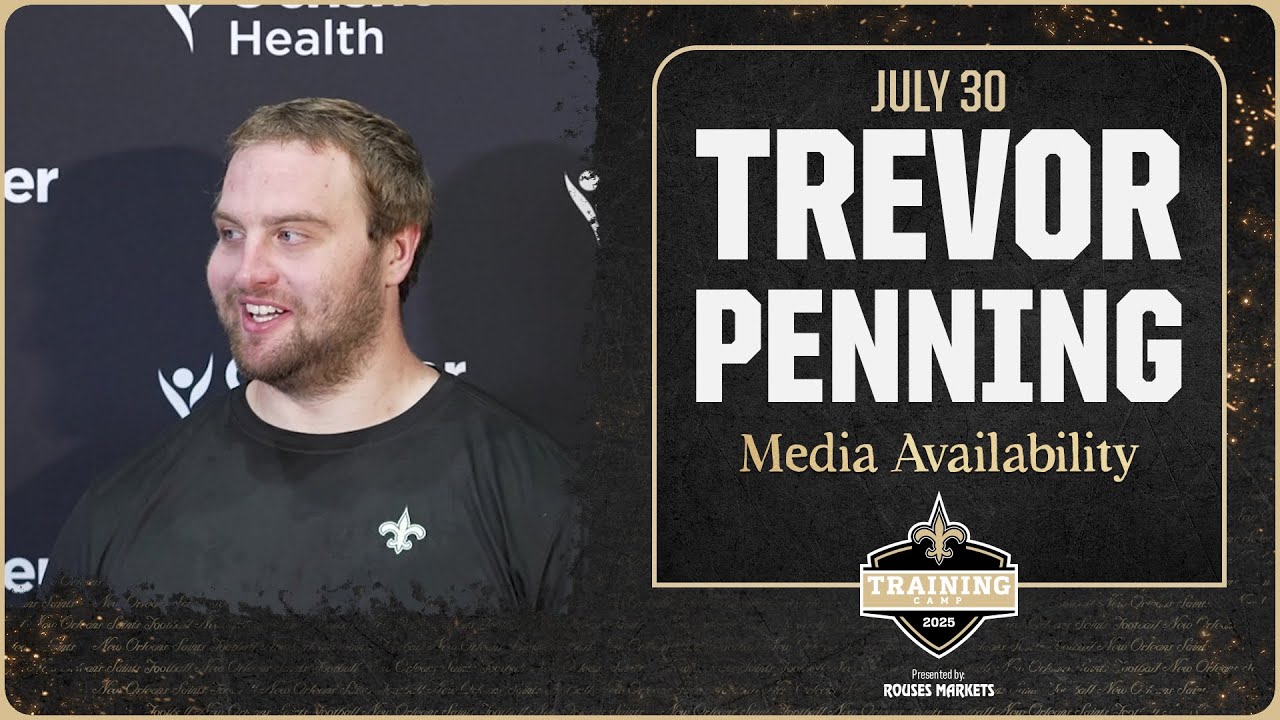 Trevor Penning on switch to guard, 'mauling' players | Saints Training Camp 2025