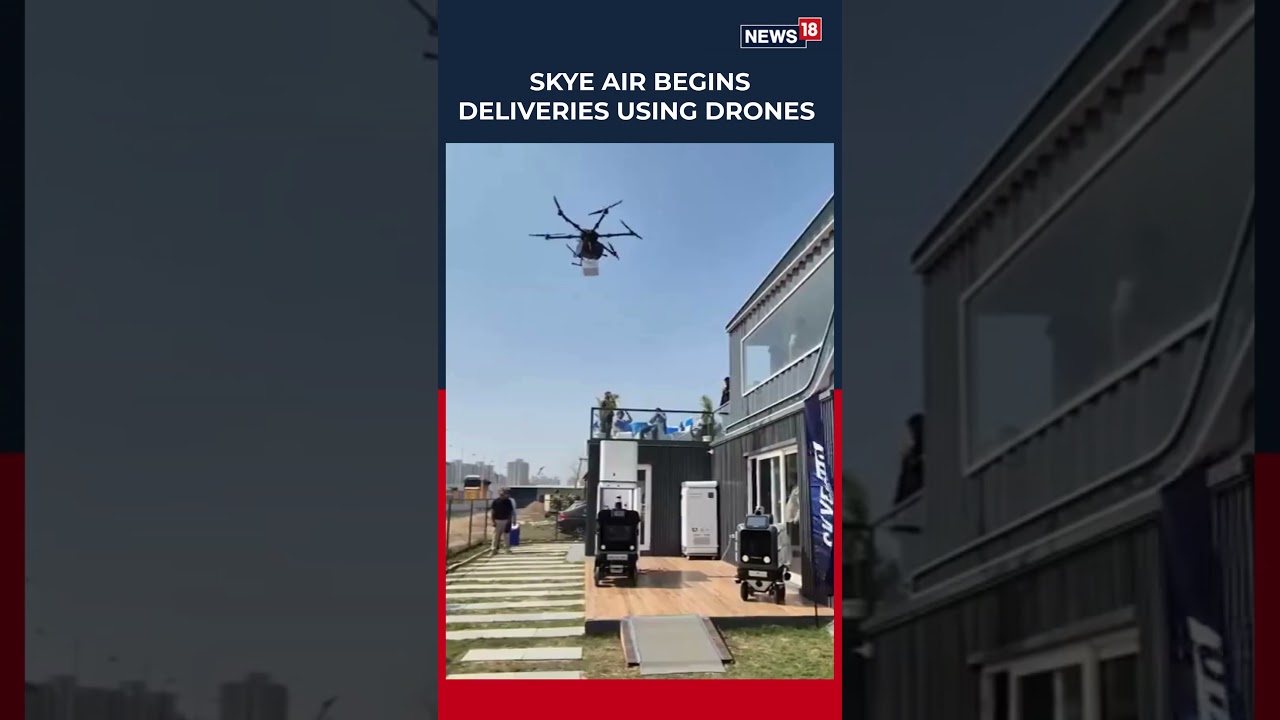 India&rsquo;s First Drone-to-Robot Delivery! Skye Air Launches Doorstep Service in Gurugram | N18S