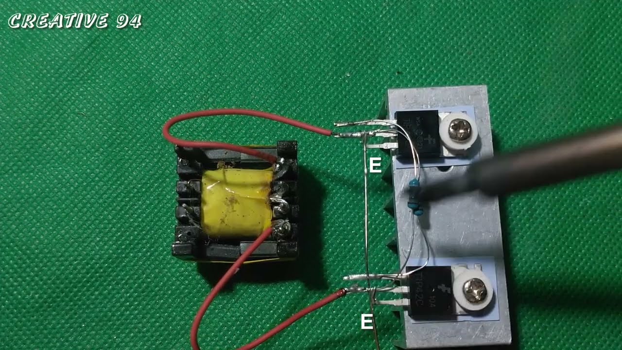 How To Make inverter 12v to 220v with transistor tip42c transformer - make inverter 12v to 220v