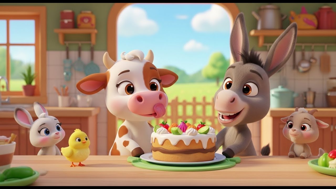 Veggie Cake For Animals Pat a Cake Song | Fun Animal & Food Rhyme for Kids | Nursery Rhymes & Songs