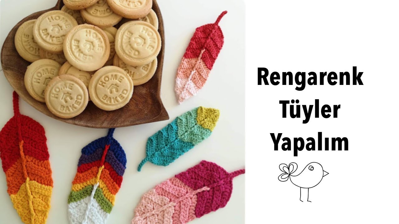 Rengarenk Tüyler Örelim | Crochet Feather Tutorials