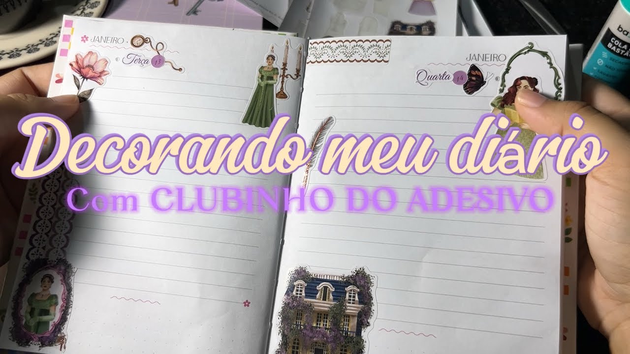 Decorando meu diário com o Clubinho do Adesivo | tema: secreto 