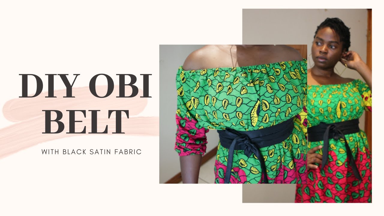 How to make Fabric OBI Belt - DIY Black Satin