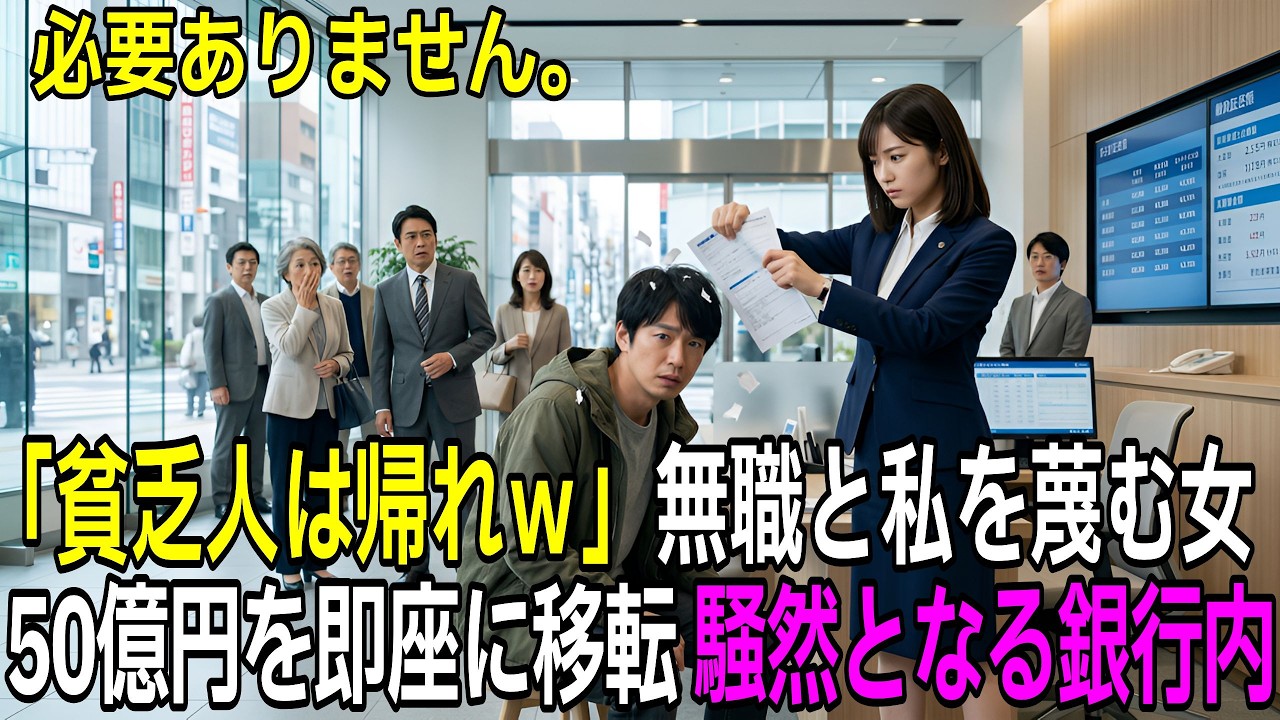 【スカッと】「貧乏人はお断りｗ」と頭取の娘に追い出された俺。たった一言だけ告げて窓口を去った後, 銀行中이 騒然となった理由…
