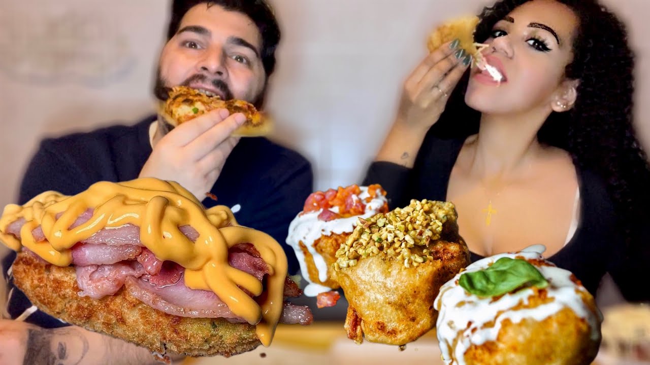 HA FATTO una PAZZIA! |PIZZA MUKBANG,FRITTATINE e CROCCHETTE BACON e CHEDDAR EATING SHOW