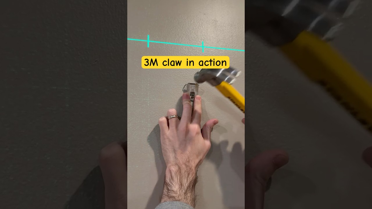 Installing 3M Claw drywall picture hanger #diy #shorts