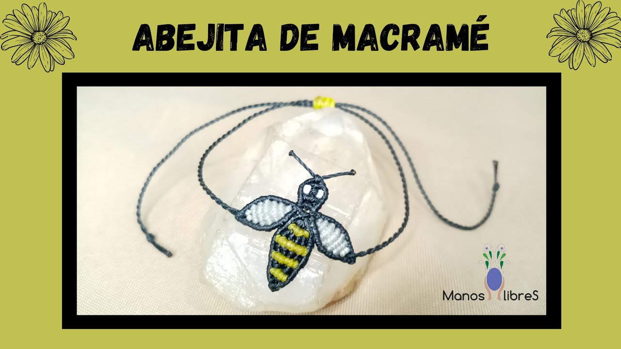 Abejita de macramé con hilo encerado | Tutorial paso a paso