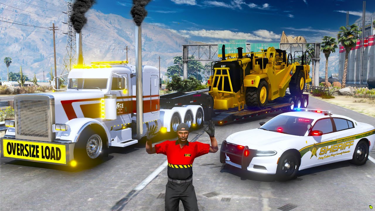 Копы ненавидят меня за перевозку негабаритных грузов в GTA 5 RP!