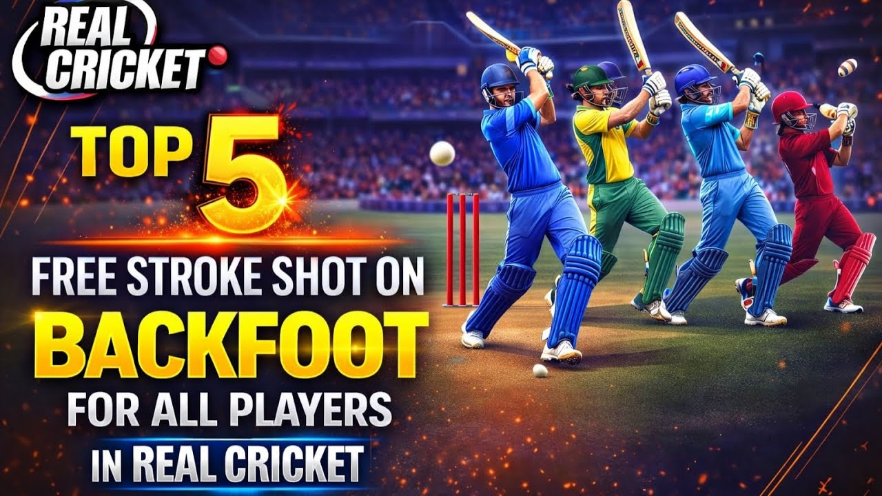 TOP 5 FREE BACKFOOT STROKE SHOTS IN REAL CRICKET