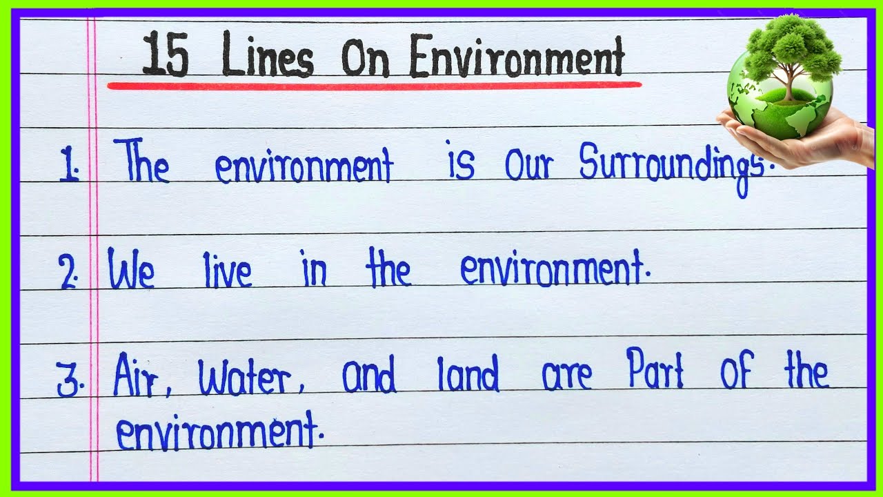 15 lines On Environment In English || 15 lines Essay On Environment in English