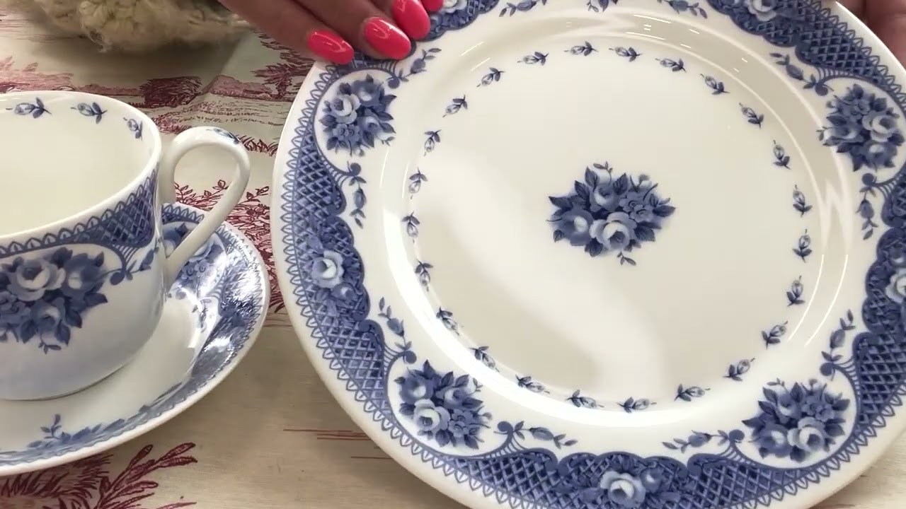 Bone China Teacup, Saucer and Plate Set - Jane Austen Netherfield Design