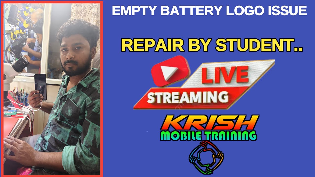 EMPTY BATTERY LOGO ISSUE REPAIR BY STUDENT | KRISH MOBILE TRAINING INSTITUTE |