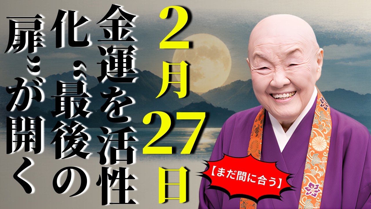 【まだ間に合う】2月27日・金運を活性化し運命を変える“最後の扉”が開く日｜瀬戸内寂聴の人生哲学